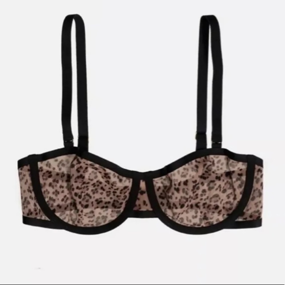 CUUP 36D The Balconette Leopard Bra